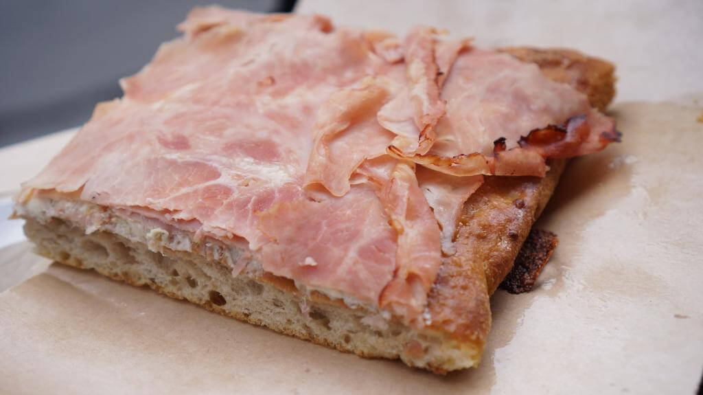 ham focaccia pizza, eataly, manhattan nyc